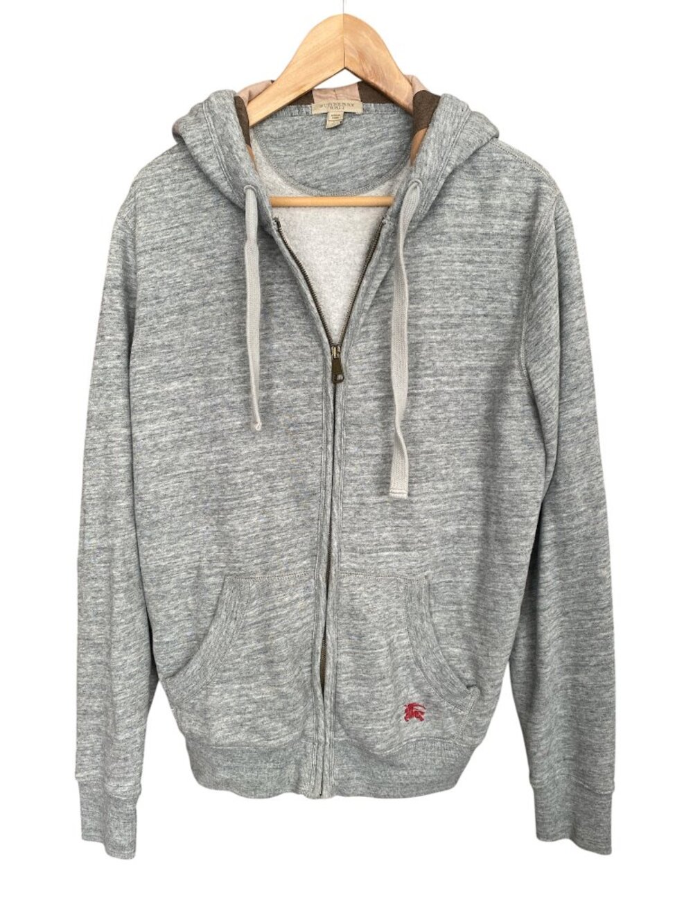 BURBERRY BRIT Chester Hoodie Gray Full Zip Men's Large